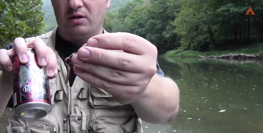 Man Turns Soda (Pop) Can Into Fishing Reel