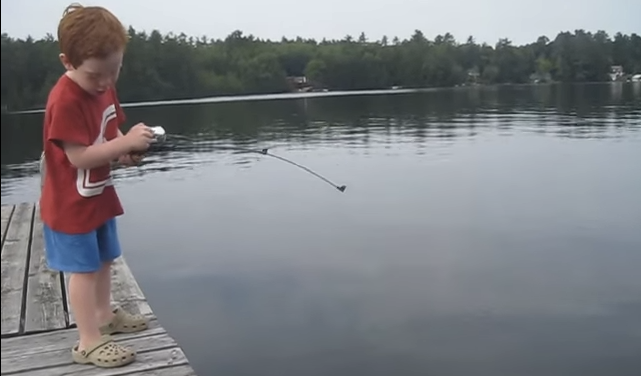 Boy Catches Fish In Record Time!