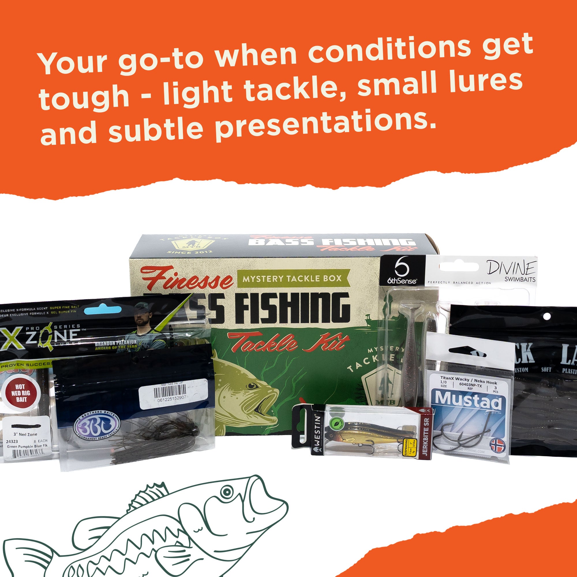 MTB Finesse Bass Fishing Kit – Mystery Tackle Box