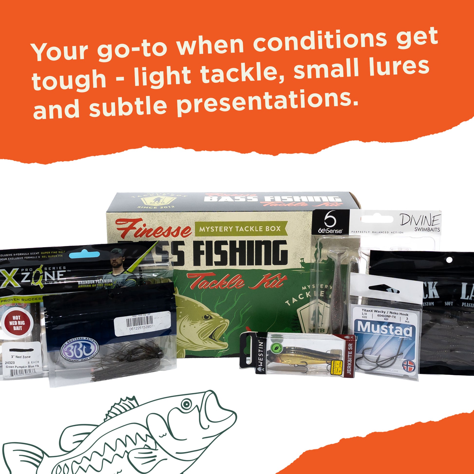 MTB Finesse Bass Fishing Kit – Mystery Tackle Box MTB Finesse Bass Fishing Kit – Mystery Tackle Box