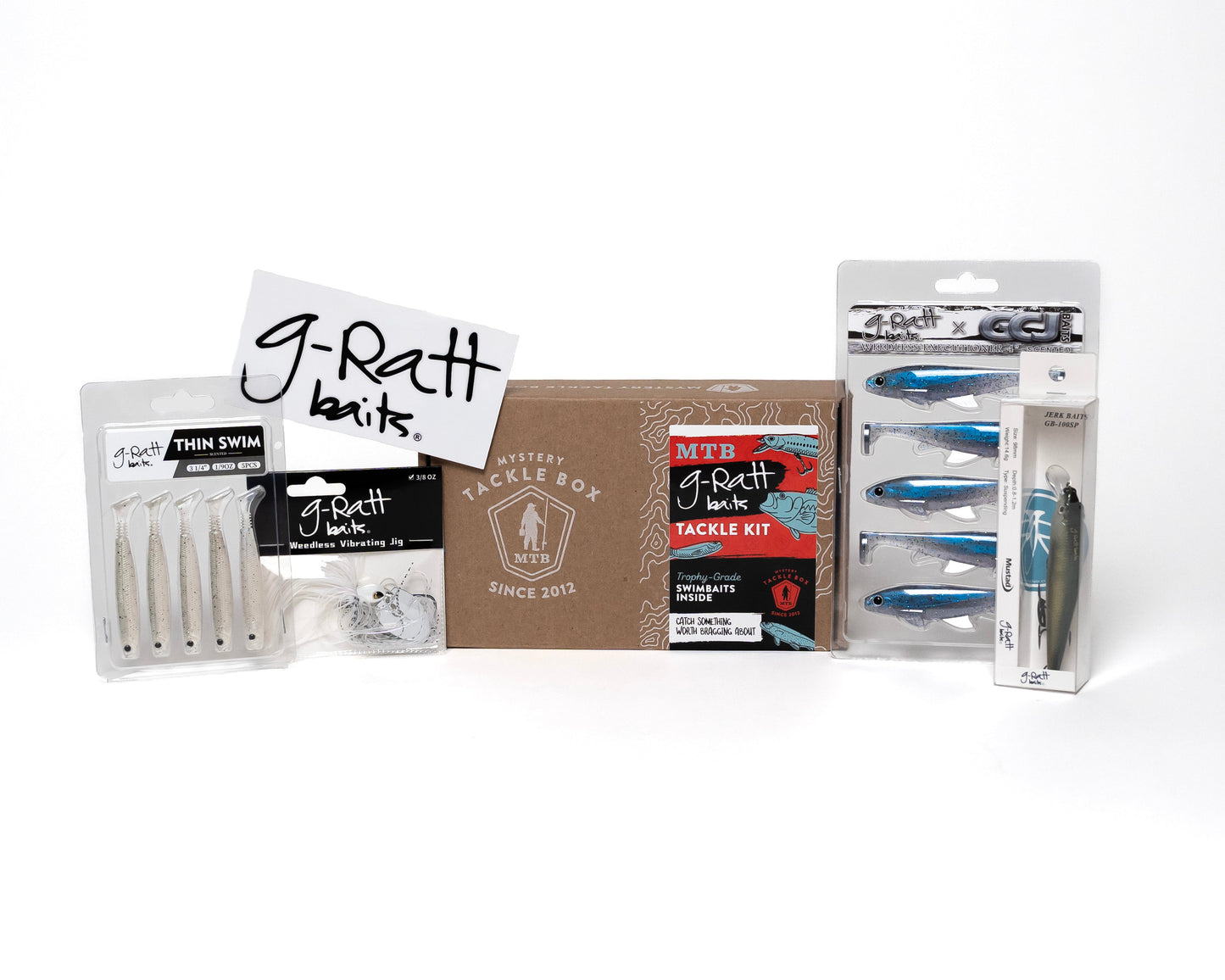 G-Ratt Baits tackle kit with packaging on a white background